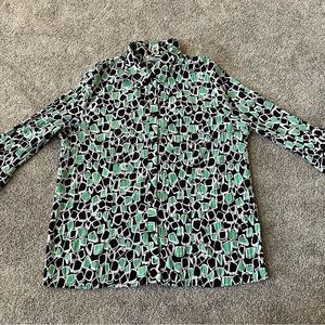 Fred David Button Up Geometric Print Shirt Size Large